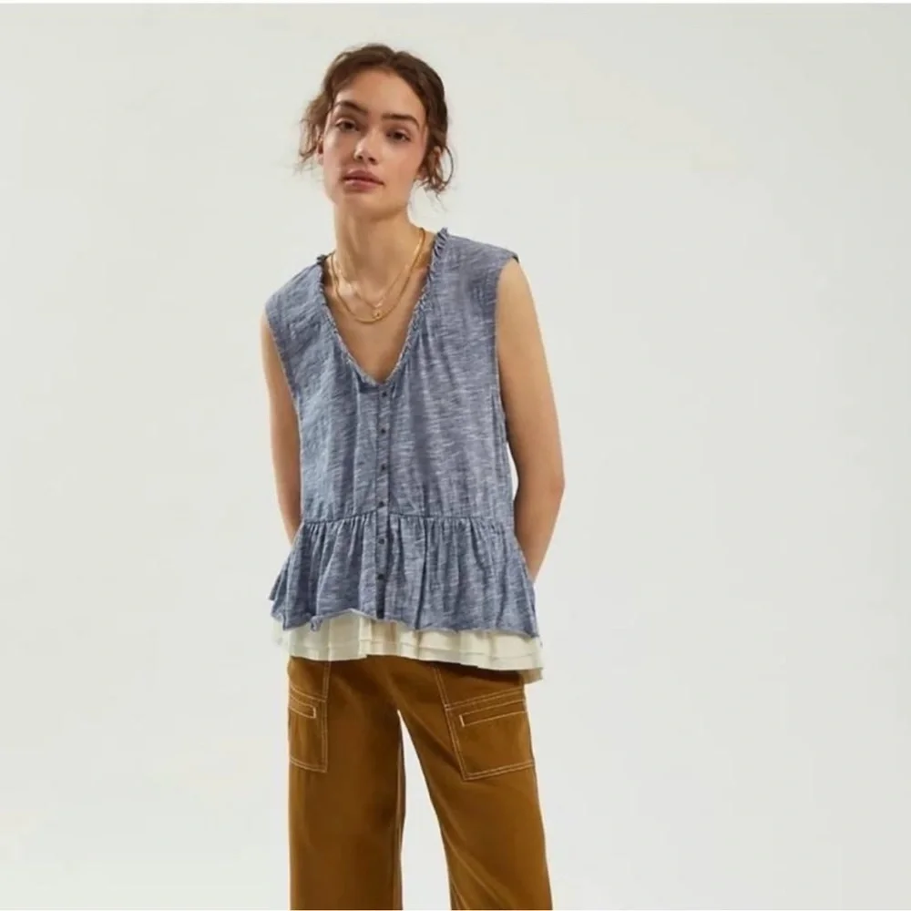 Anthropologie Pilcro Chrissy Babydoll Tank Top Medium - Picture 1 of 10